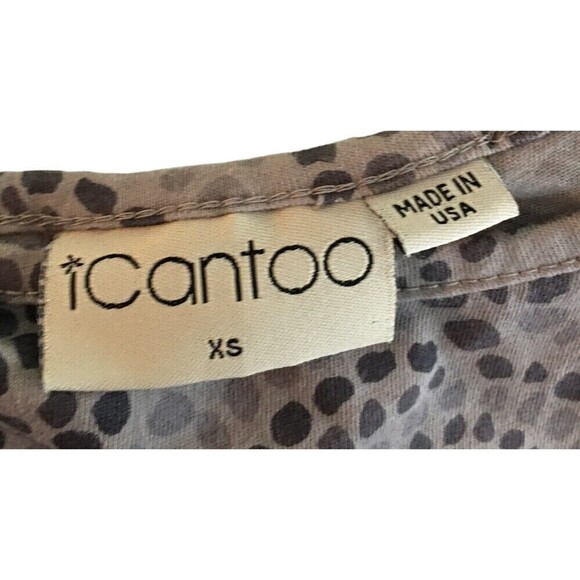 Icantoo Mini Dress Size XS Gray Sleeveless Swirls Cotton Women's NEW - Picture 4 of 5